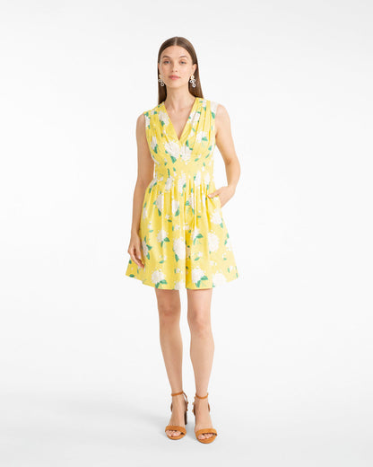 Draper James Yellow Lenny Mini Dress in Floral