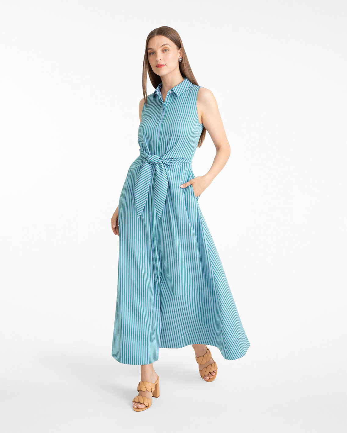 Draper James Multistripe Evangeline Dress in Seersucker Stripe