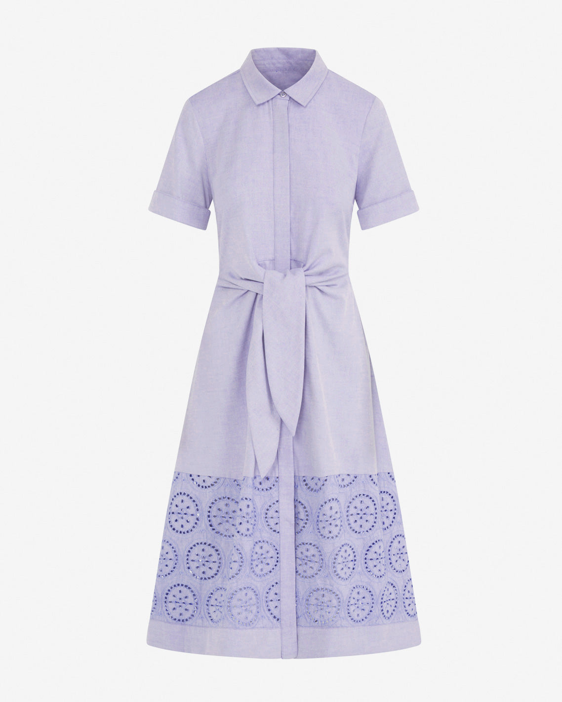 Draper James Blue Multi Riley Midi Shirtdress in Embroidery