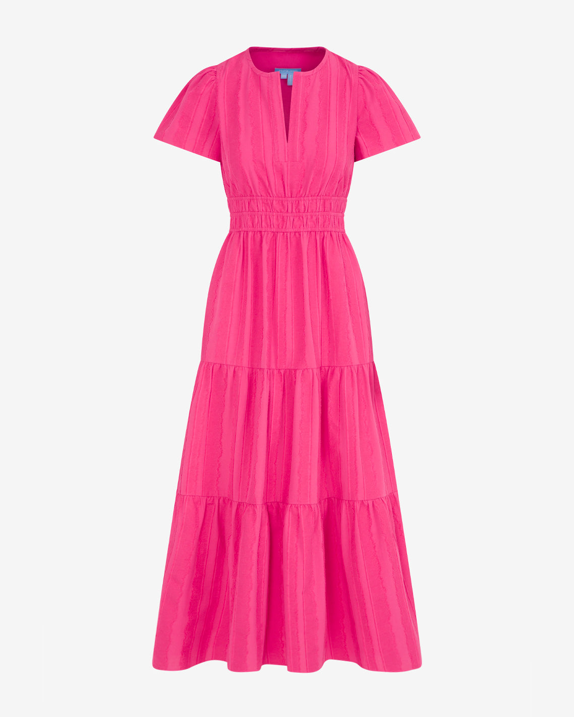 Draper James Pink Hollie Midi Dress in Textured Stripe
