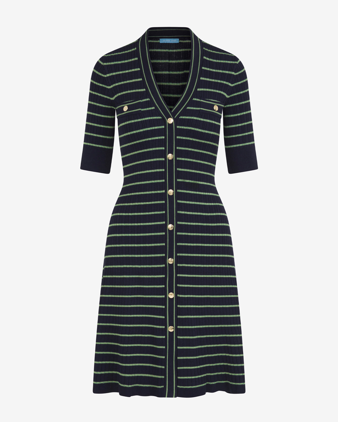 Draper James Blue Multi Judy Striped Knit Dress