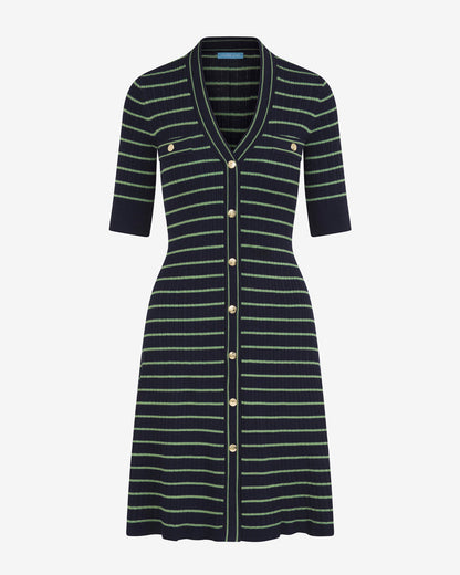 Draper James Blue Multi Judy Striped Knit Dress