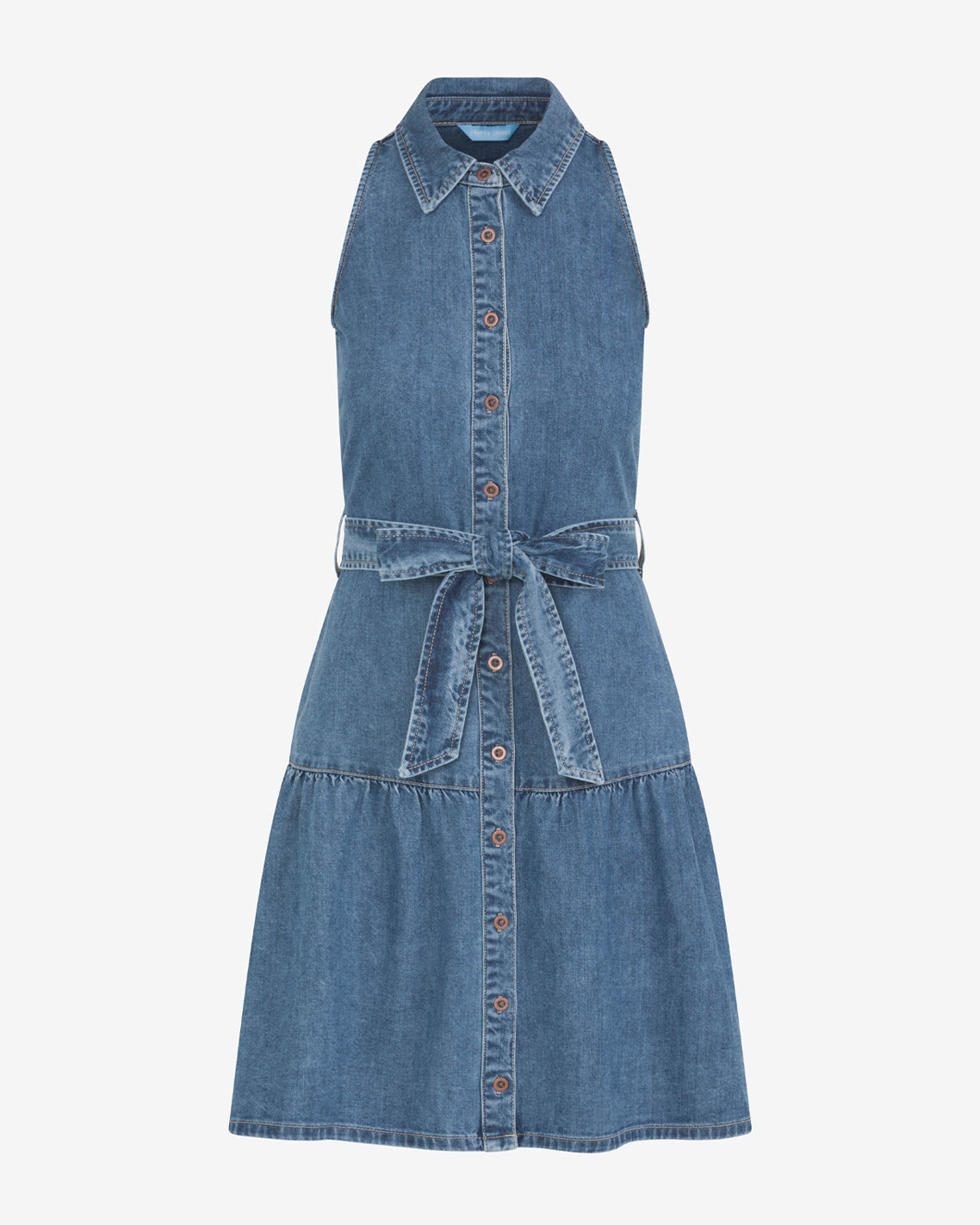 Draper James Medium Wash Lexi Sleeveless Tie Waist Dress