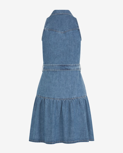 Draper James Medium Wash Lexi Sleeveless Tie Waist Dress
