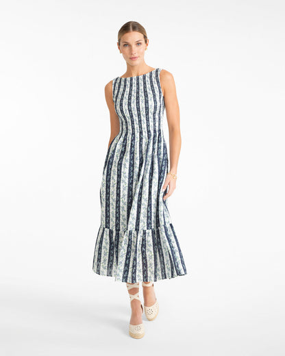 Draper James Multistripe Wren Dress in Floral Stripe