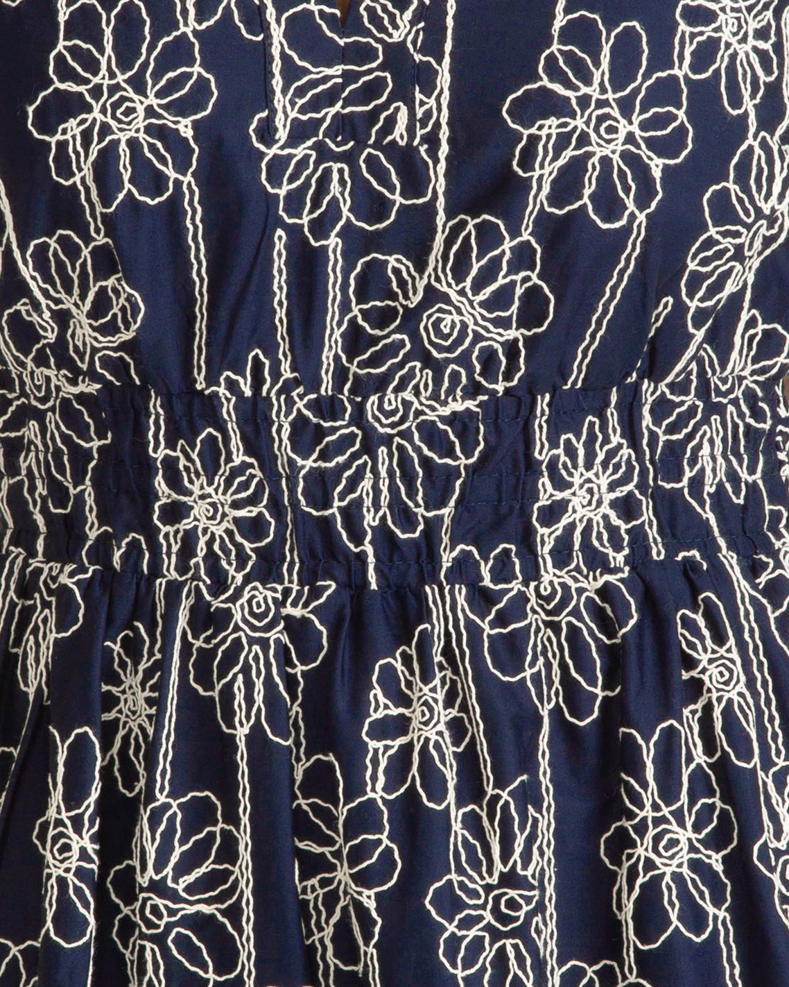 Draper James Nassau Navy Multi Hollie Midi Dress in Embroidery