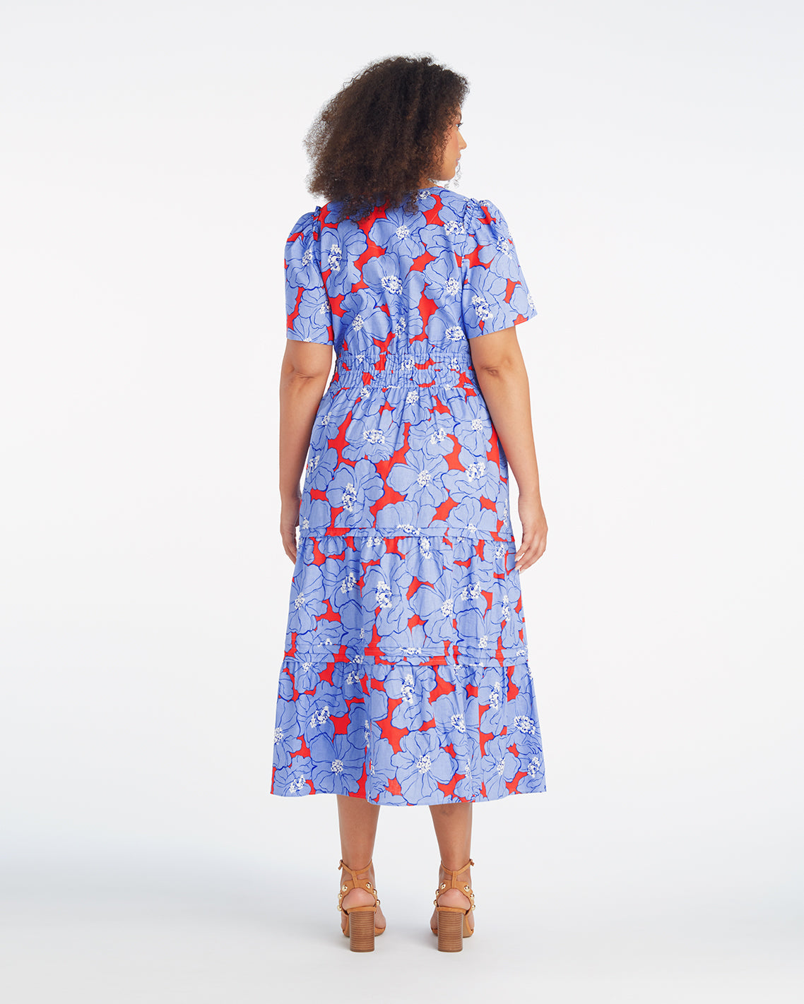 Draper James Floating Floral Hollie Midi Dress in Floating Floral