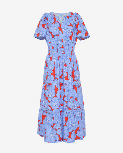 Draper James Floating Floral Hollie Midi Dress in Floating Floral