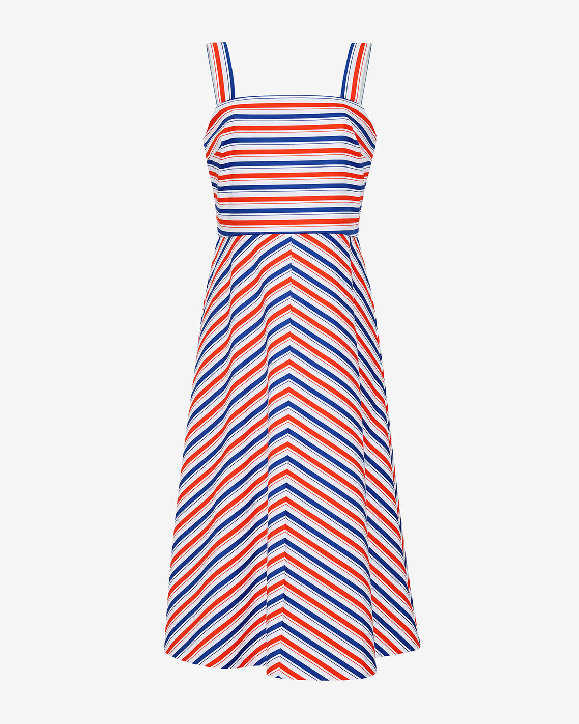 Draper James Americana Stripe Angela Love Circle Midi Dress in Americana Stripes
