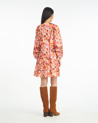 Draper James Botanical Garden Gwen Long-Sleeve Dress in Botanical Garden