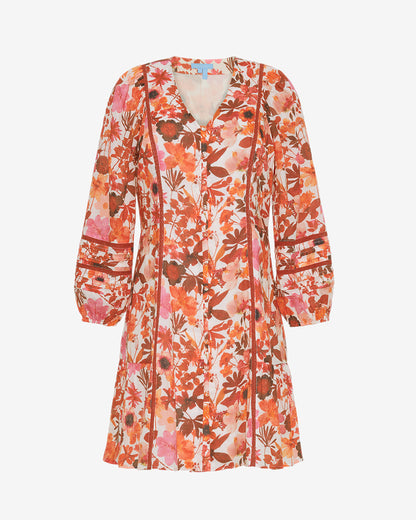 Draper James Botanical Garden Gwen Long-Sleeve Dress in Botanical Garden