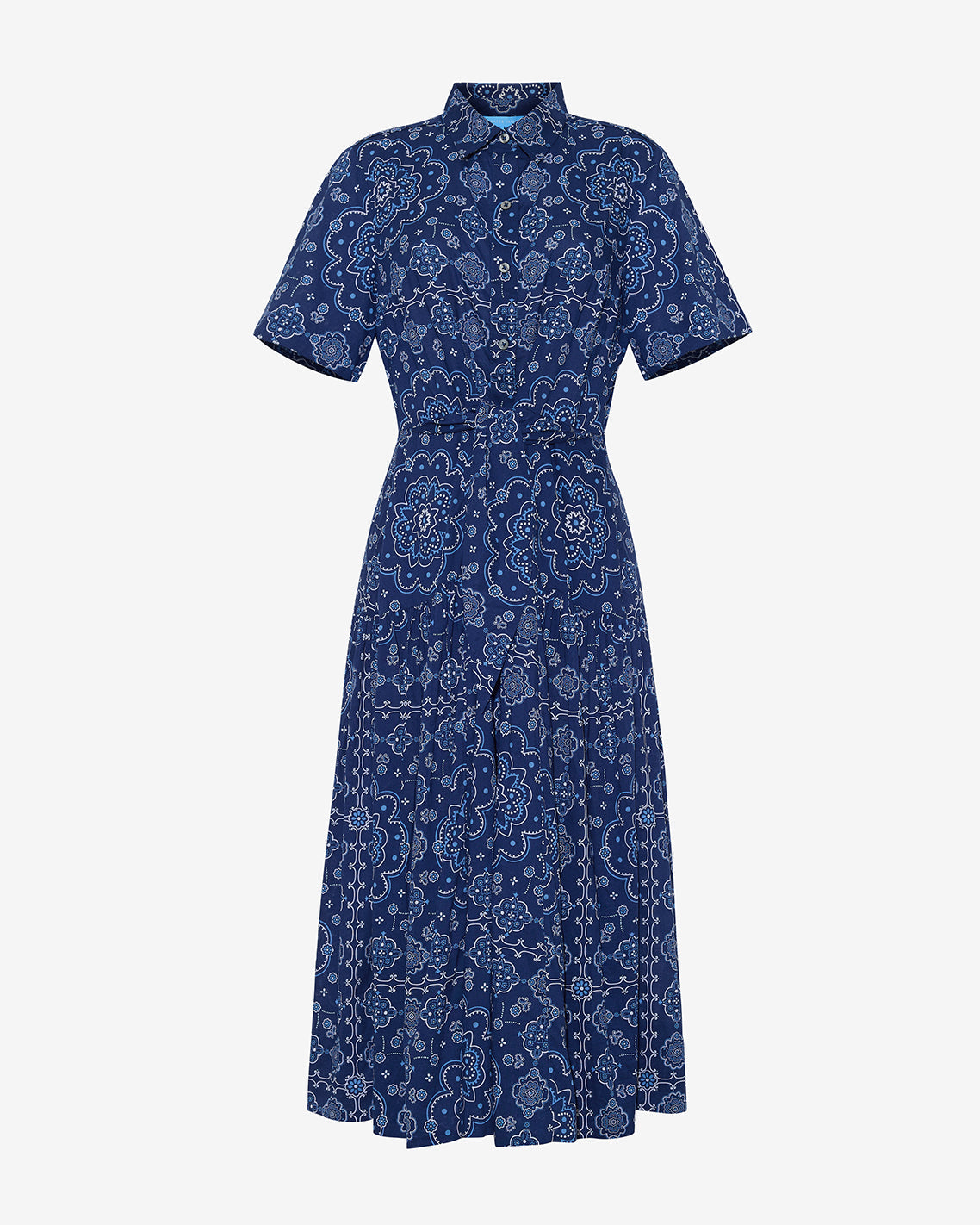 Draper James Bandana Blue Riley Midi Shirtdress in Bandana Blue