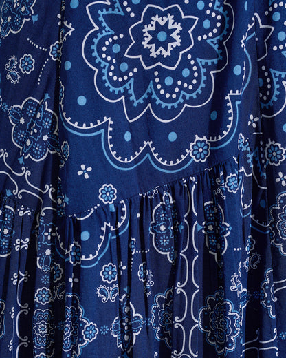 Draper James Bandana Blue Riley Midi Shirtdress in Bandana Blue