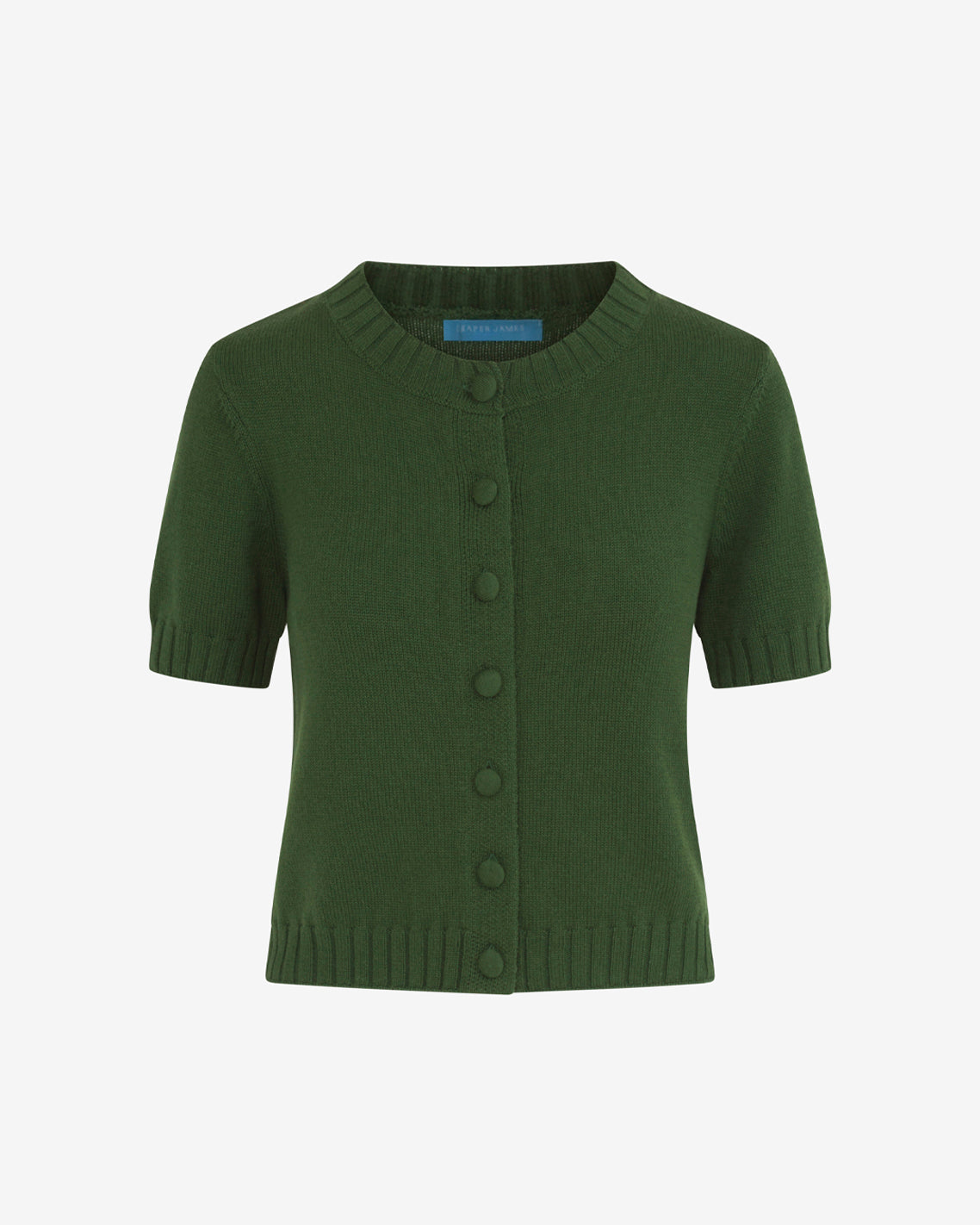 Draper James Green Short Sleeve Puff Sleeve Cardigan