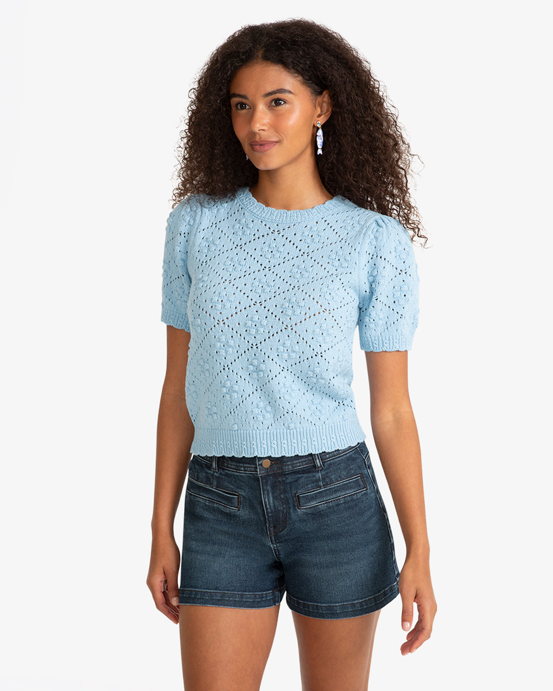 Draper James Powder Blue Short Sleeve Knit