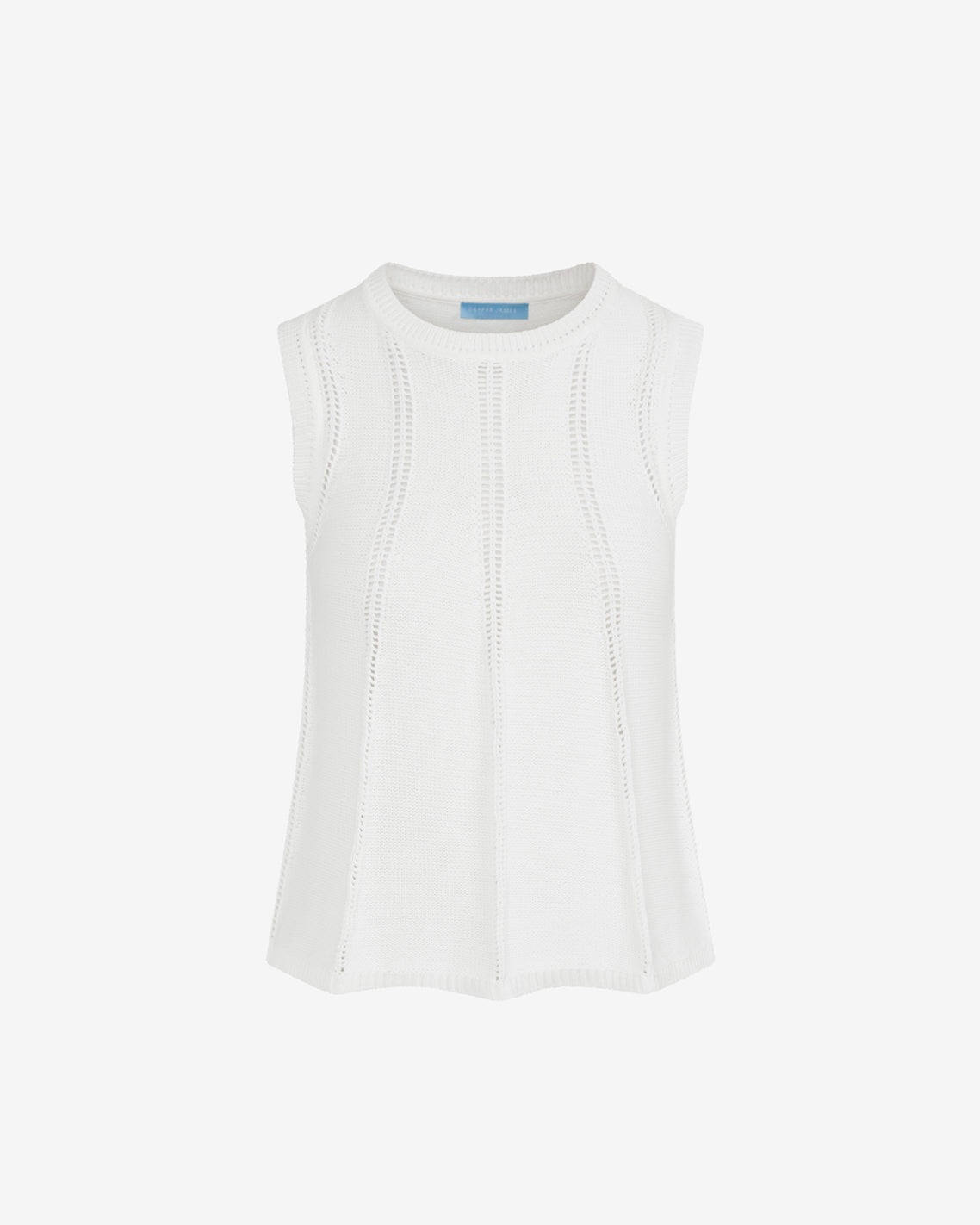 Draper James White Knit Flared Tank