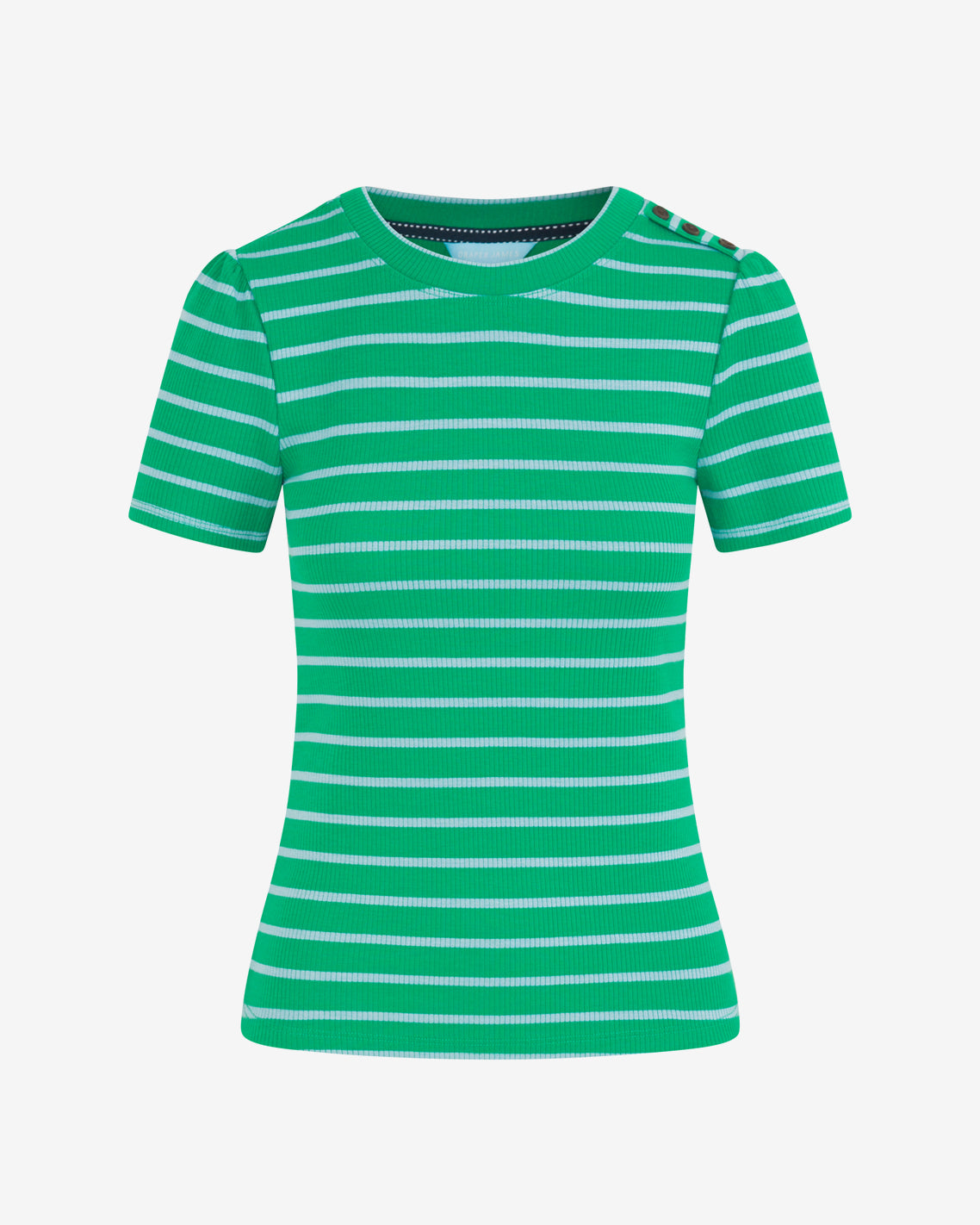 Draper James Royal Blue Multi Stripe Crewneck Tee in Green
