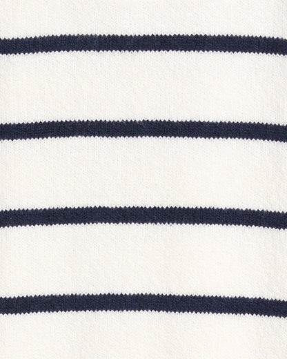 Draper James Mariner Stripe Striped Zip-Up Sweater in Mariner Stripe