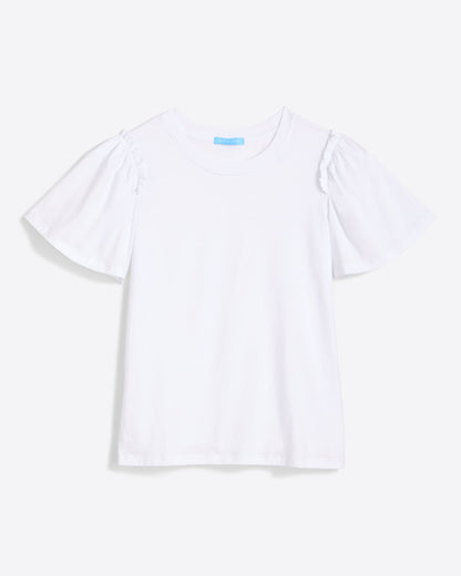 Draper James Magnolia White Short Sleeve Easy Knit Top in White
