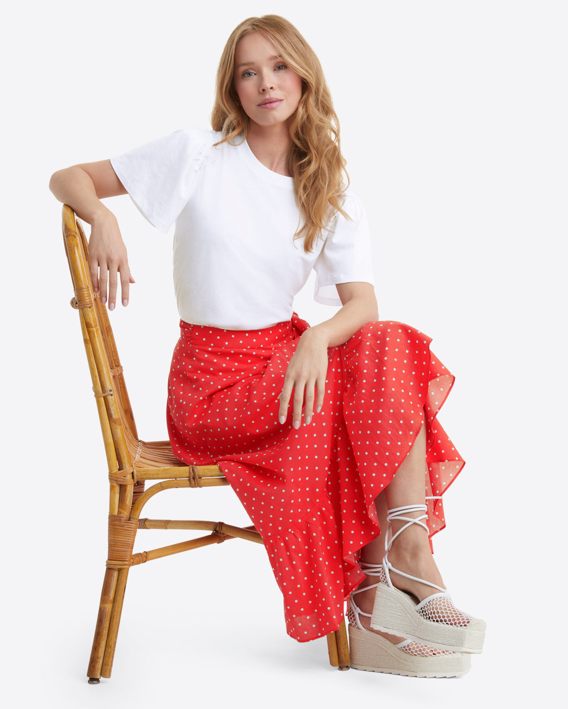 Draper James Magnolia White Short Sleeve Easy Knit Top in White