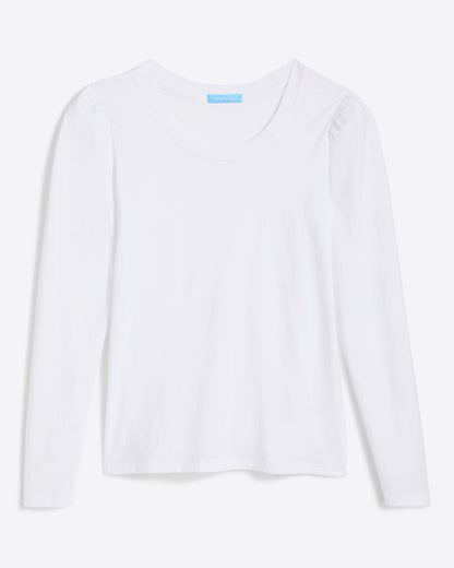 Draper James Magnolia White Long-Sleeve Easy Knit Top in White