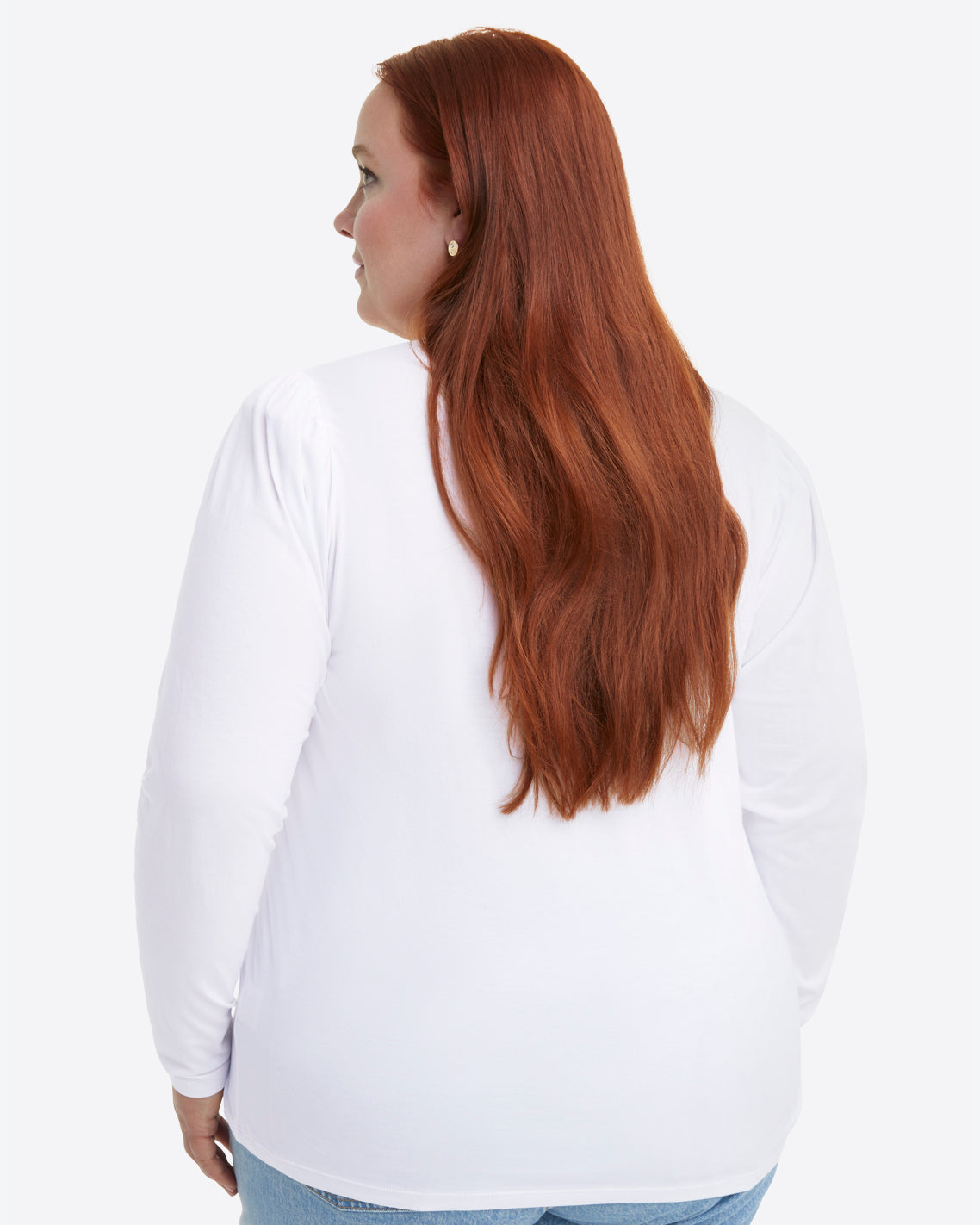 Draper James Magnolia White Long-Sleeve Easy Knit Top in White
