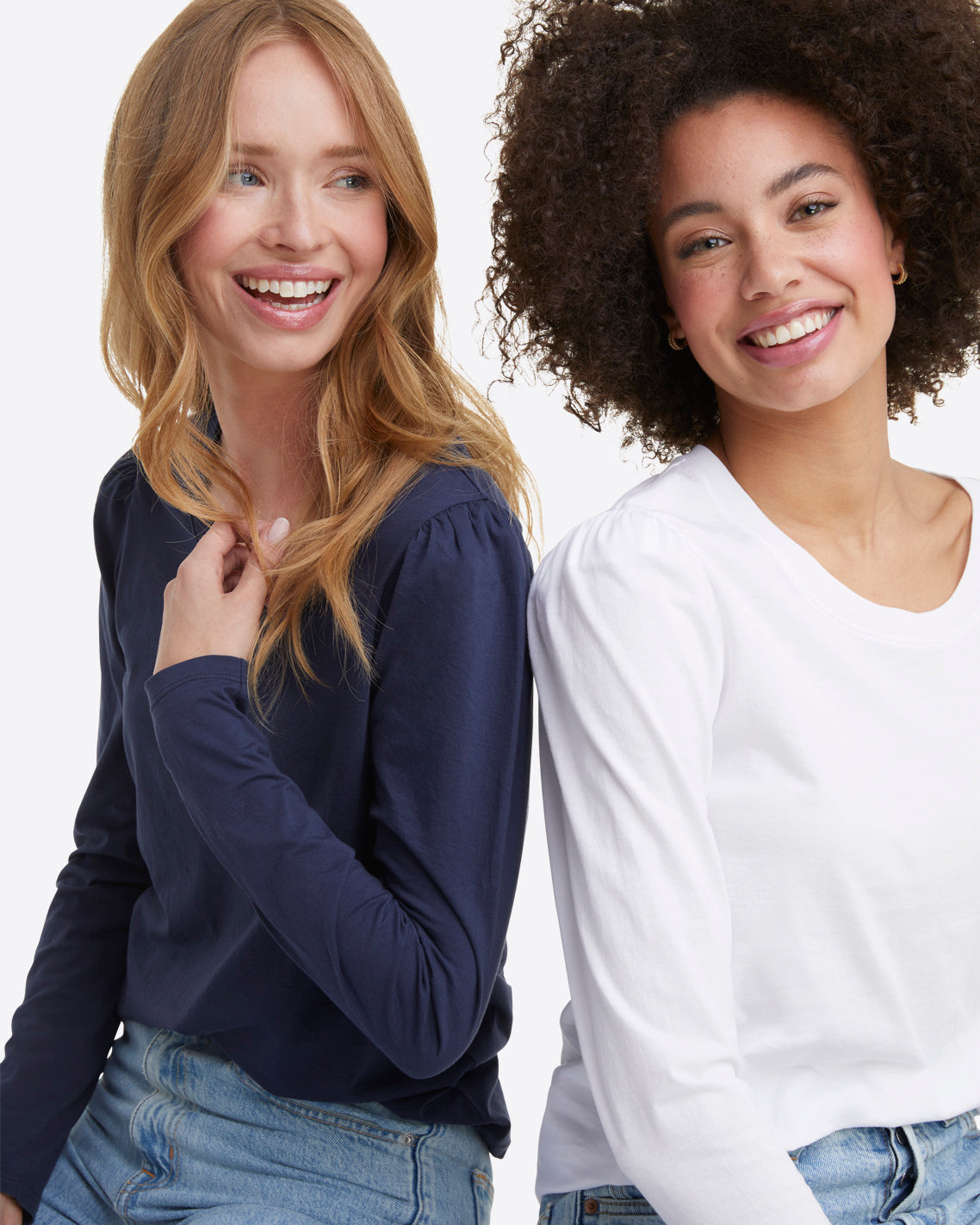 Draper James Magnolia White Long-Sleeve Easy Knit Top in White