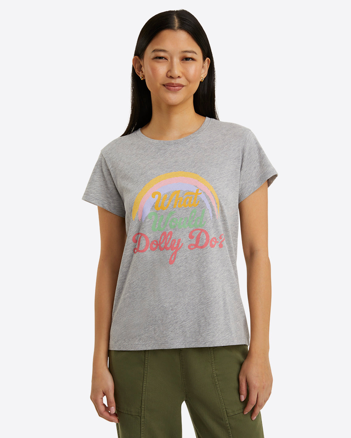 Draper James Grey WWDD Rainbow T-Shirt – What Would Dolly Do