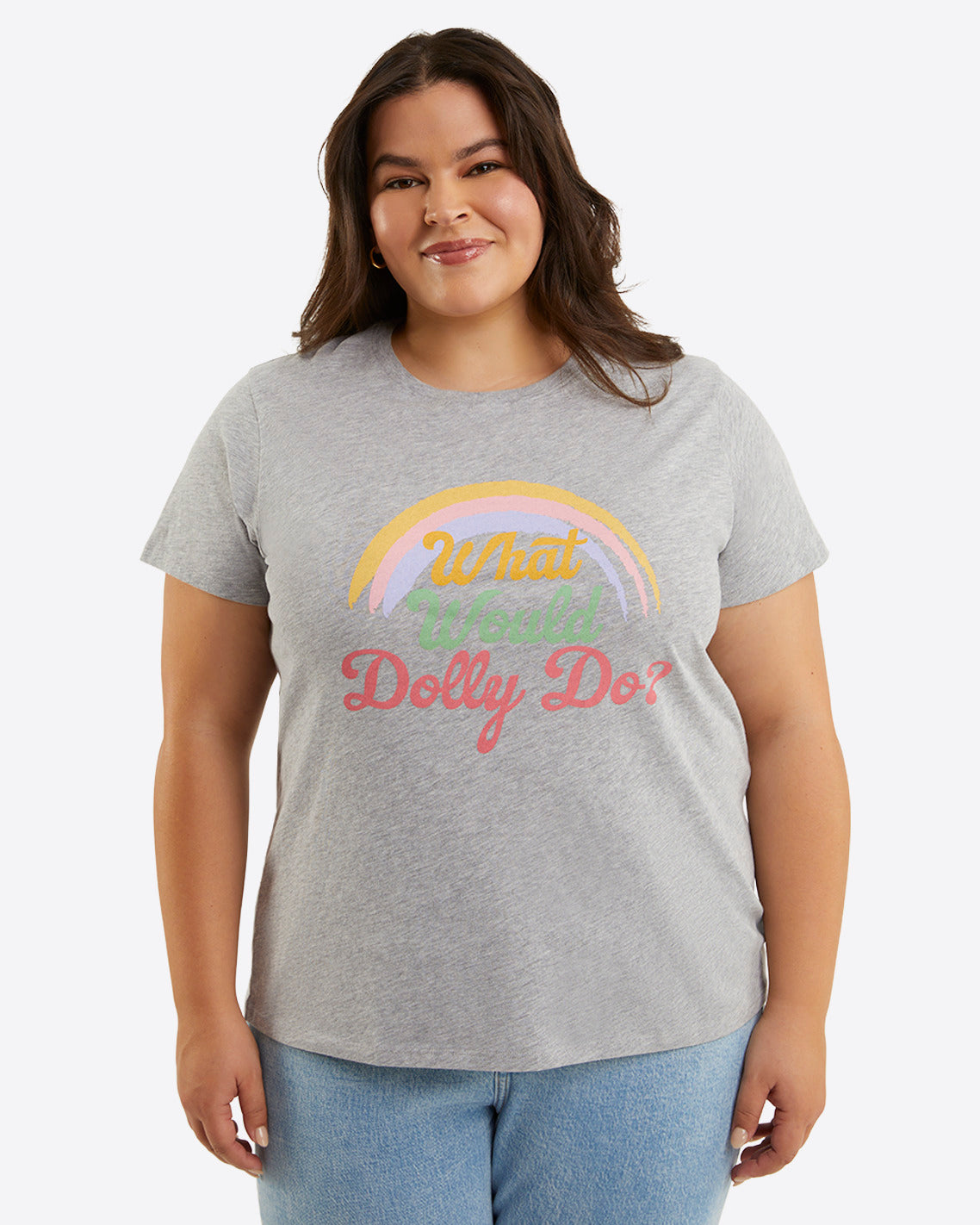 Draper James Grey WWDD Rainbow T-Shirt – What Would Dolly Do