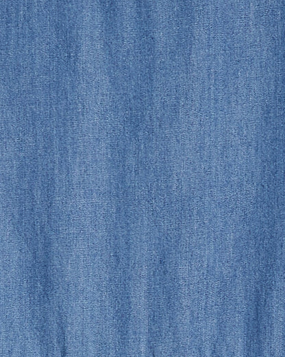 Draper James Medium Wash Heidi V-Neck Top in Chambray
