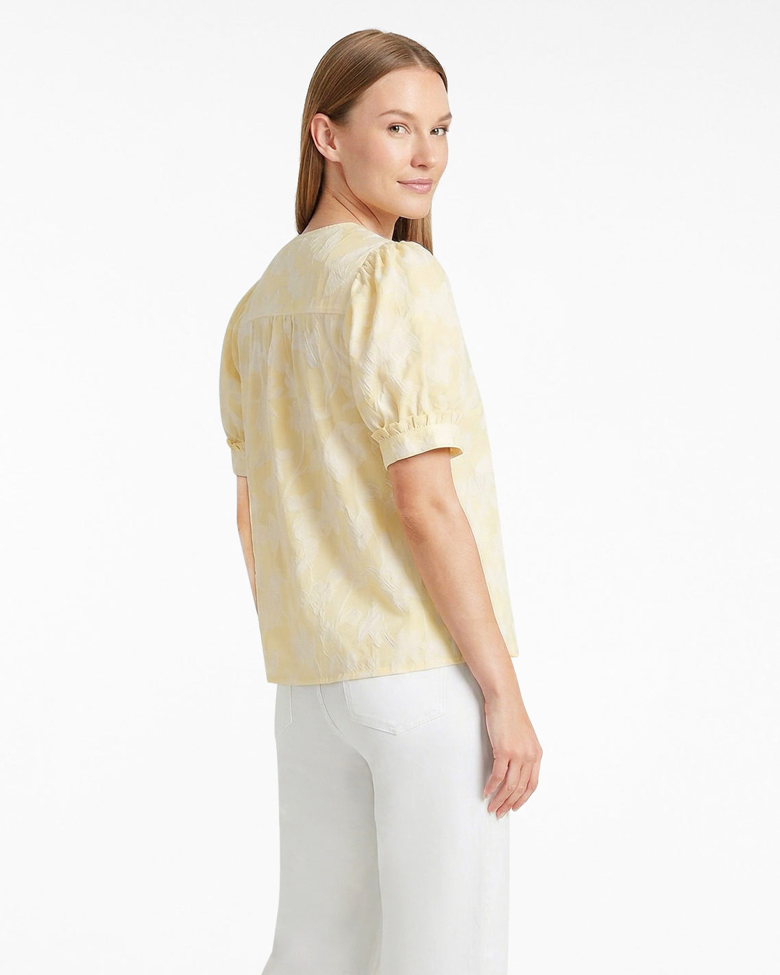 Draper James Yellow Striped Fil Coupe Heidi Top