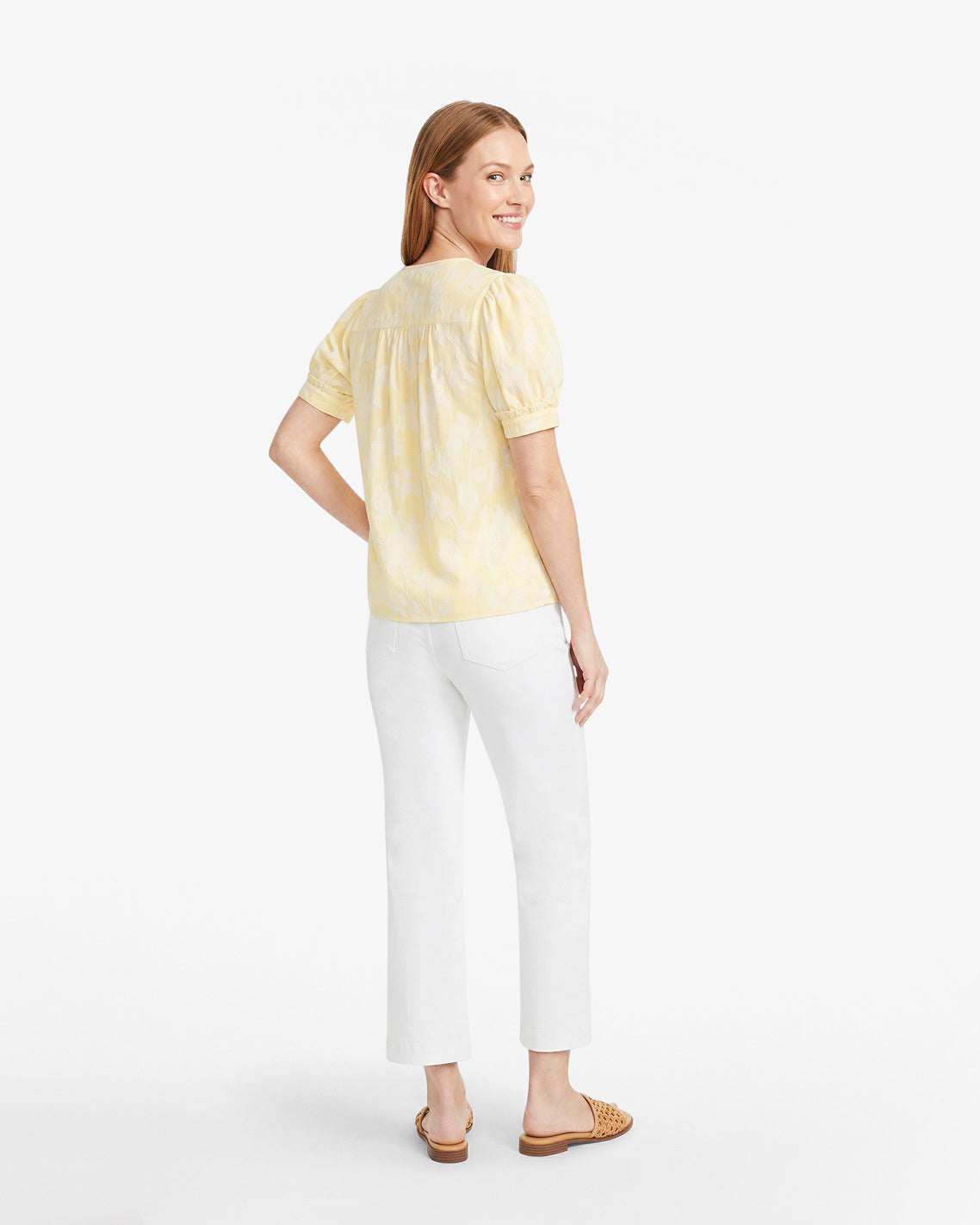 Draper James Yellow Striped Fil Coupe Heidi Top