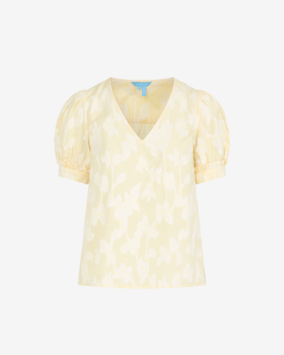 Draper James Yellow Striped Fil Coupe Heidi Top