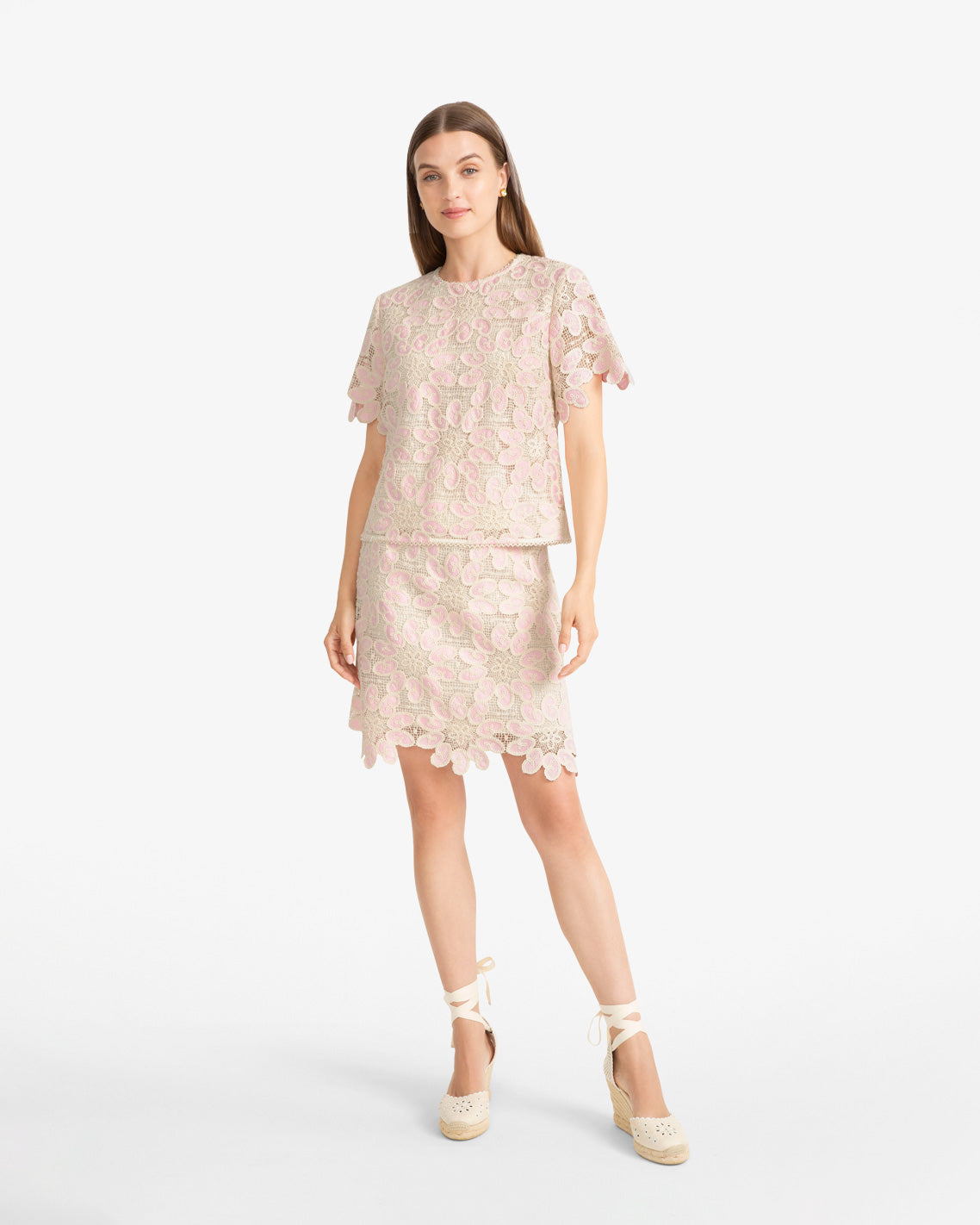 Draper James Pink Multi Fauxchet Top