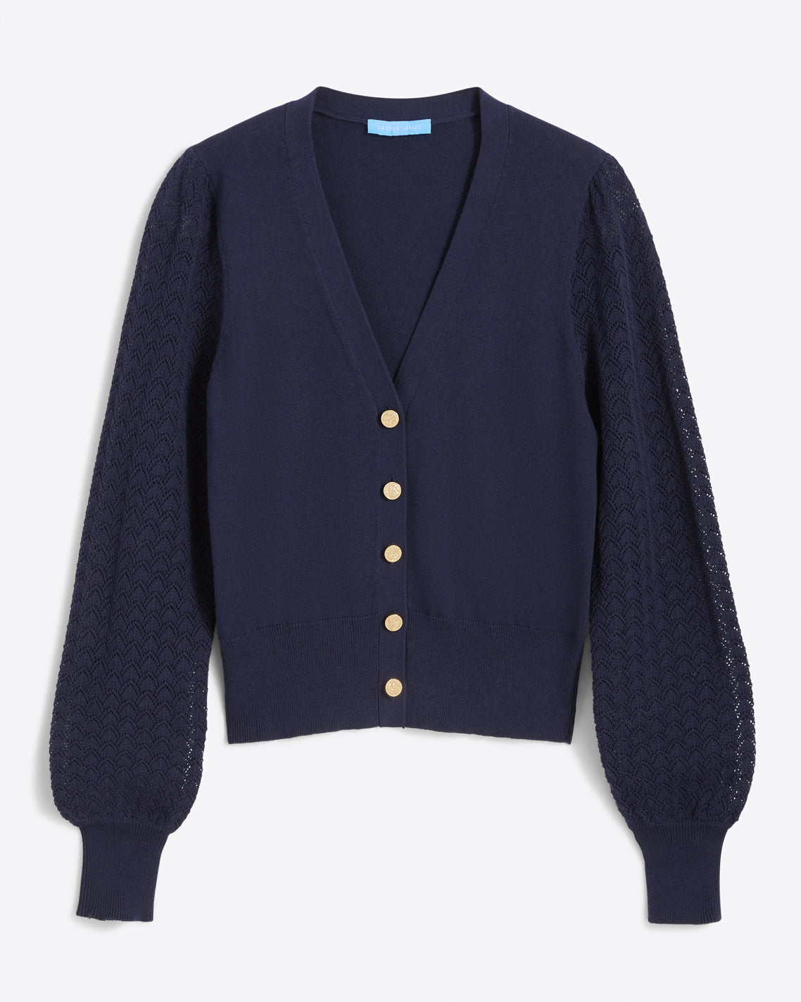 Draper James Nassau Navy Button Front Cardigan in Navy