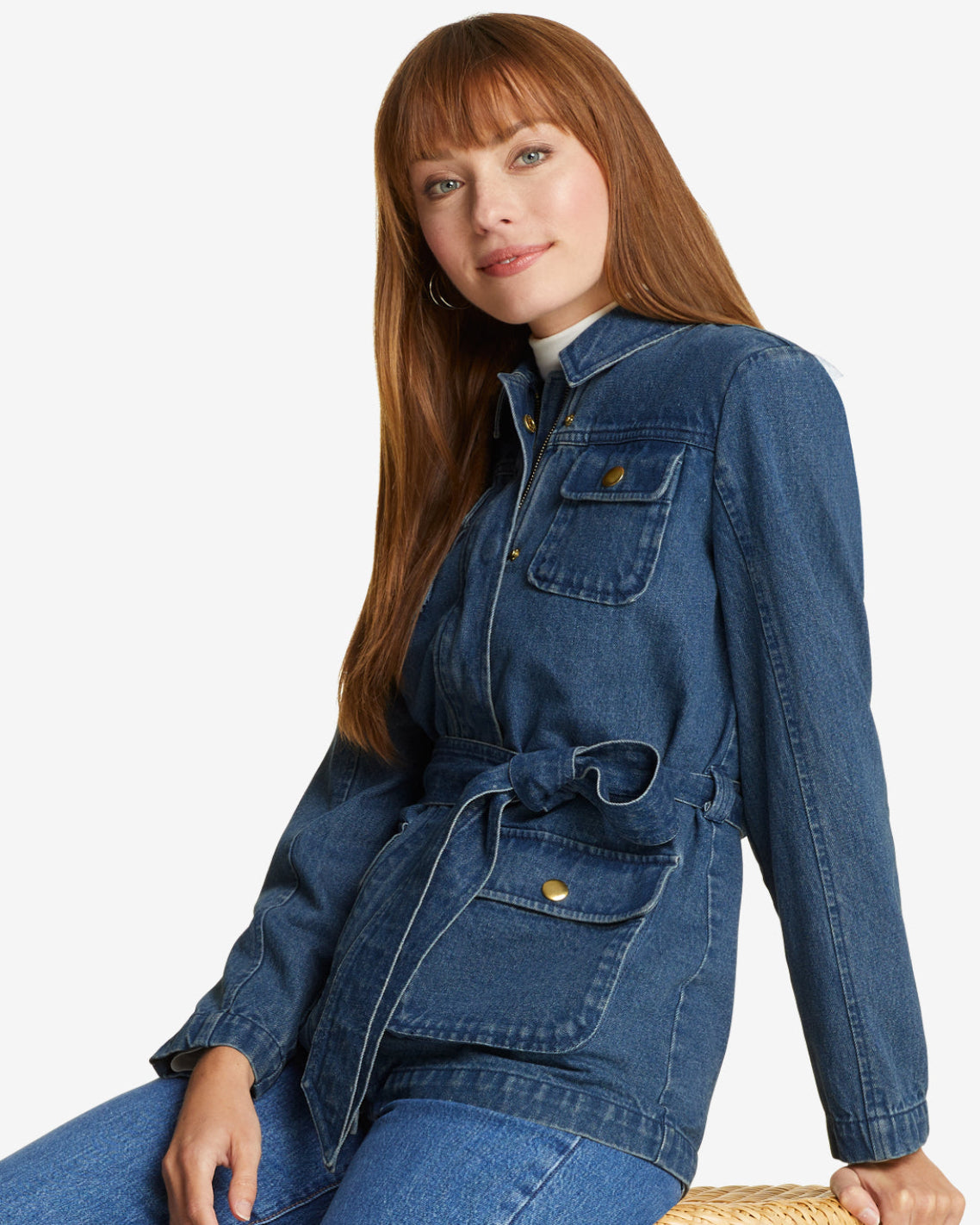 Draper James Dark Wash Field Jacket in Dark Wash Denim