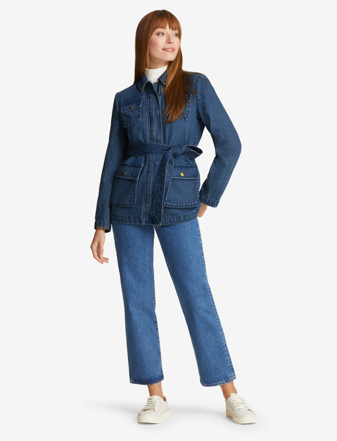 Draper James Dark Wash Field Jacket in Dark Wash Denim