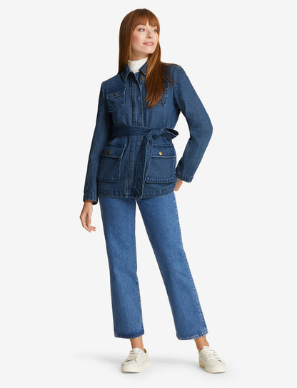 Draper James Dark Wash Field Jacket in Dark Wash Denim