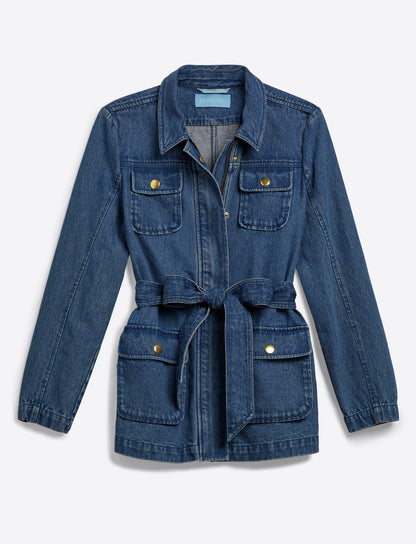 Draper James Dark Wash Field Jacket in Dark Wash Denim