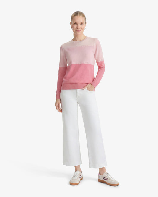 Draper James Pink Colorblock Crewneck Sweater – Original