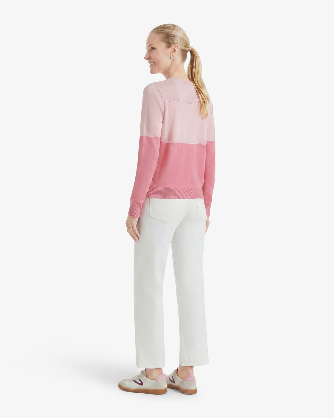 Draper James Pink Colorblock Crewneck Sweater – Original