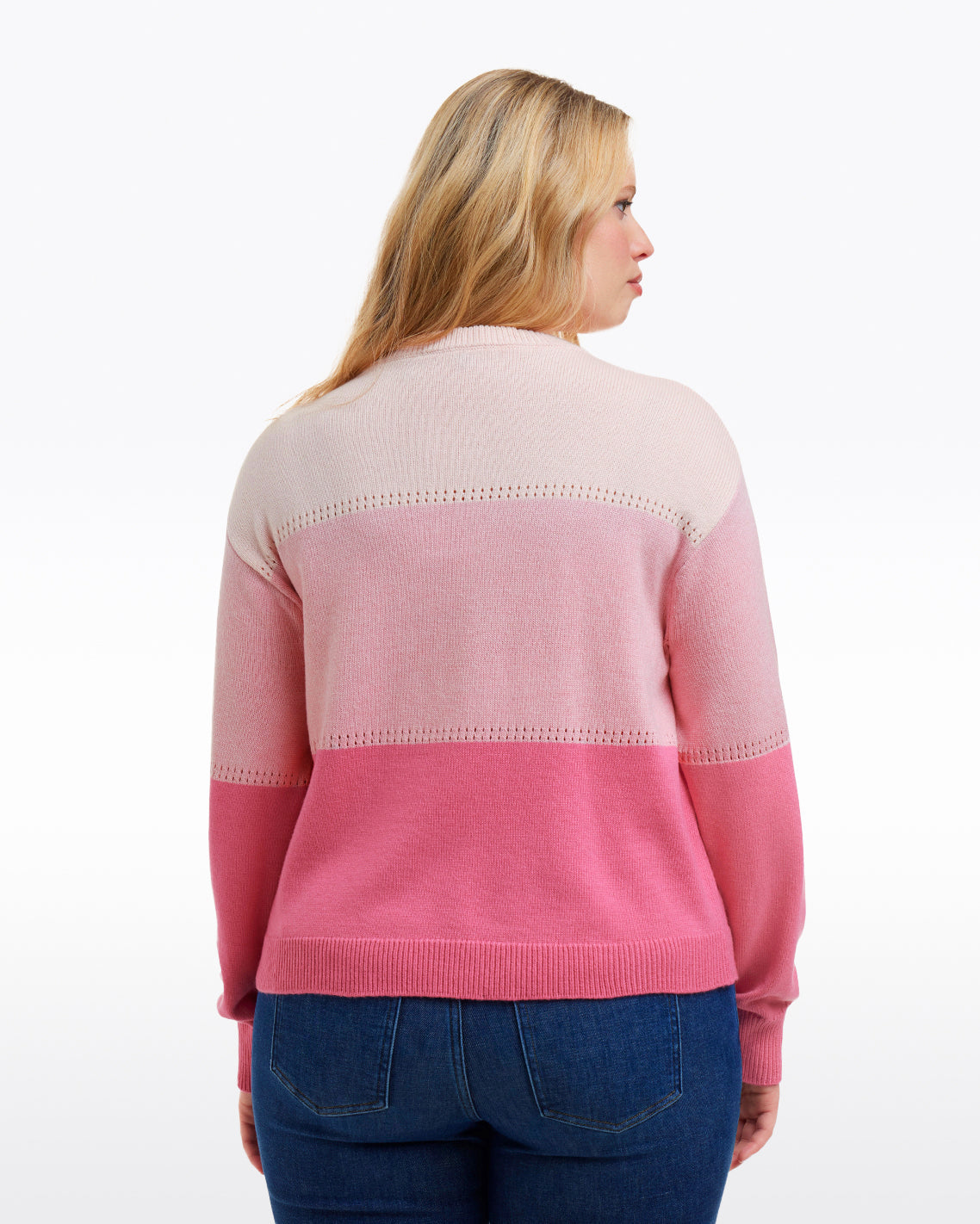Draper James Pink Colorblock Crewneck Sweater – Original