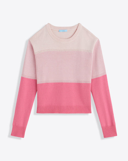 Draper James Pink Colorblock Crewneck Sweater – Original