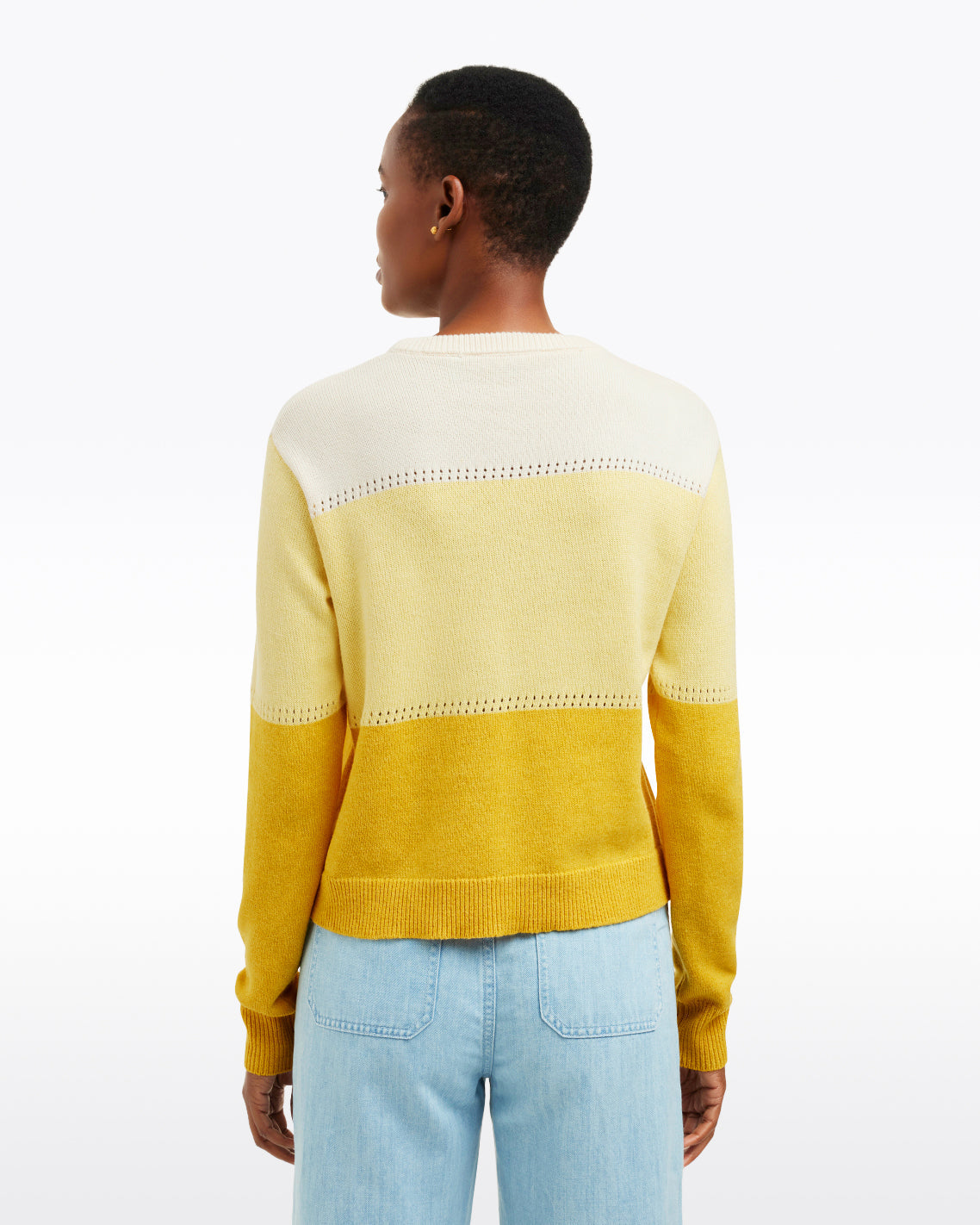 Draper James Yellow Colorblock Crewneck Sweater – Alternate Colorway