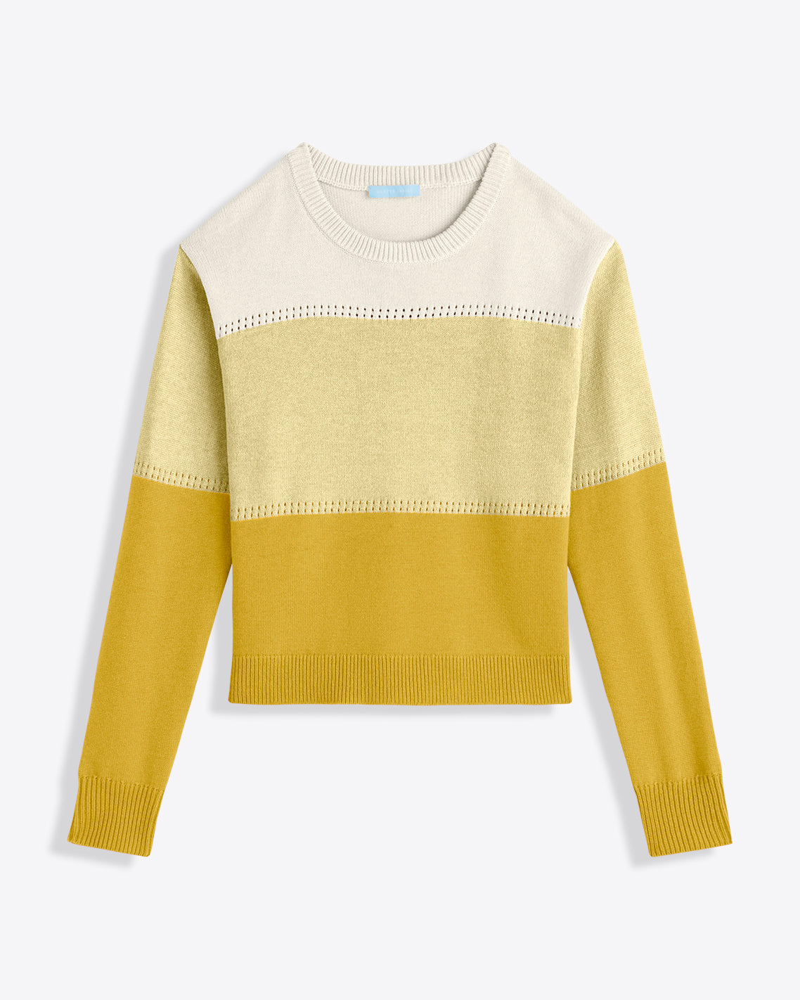 Draper James Yellow Colorblock Crewneck Sweater – Alternate Colorway