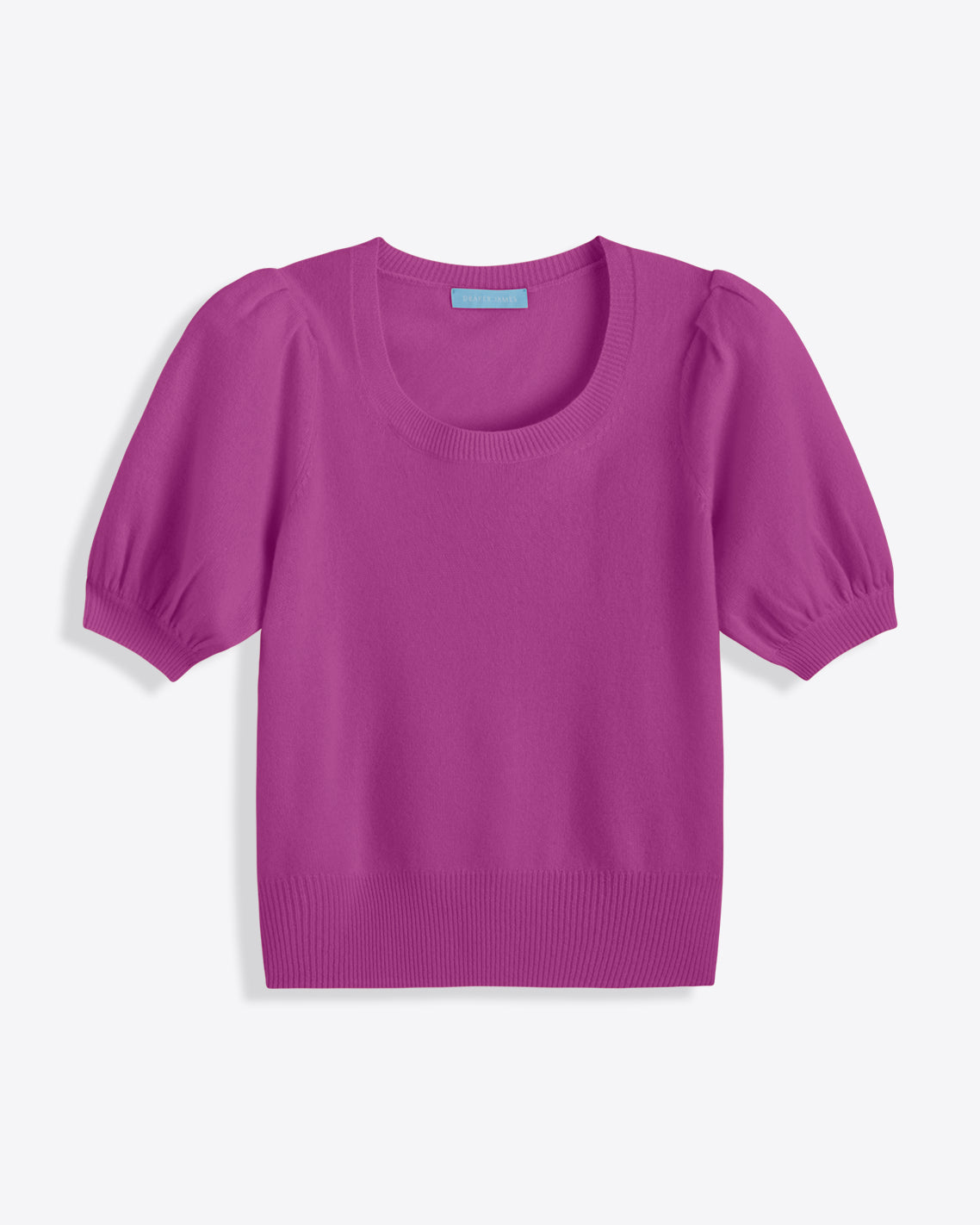 Draper James Fuscia Short Sleeve Cashmere Sweater in Ivory