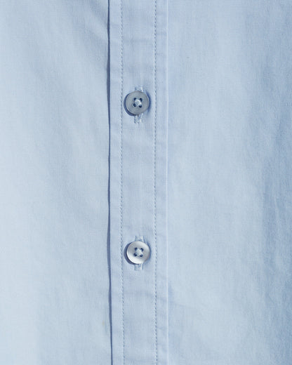 Draper James Light Blue Long-Sleeve Button Down in Cotton Poplin