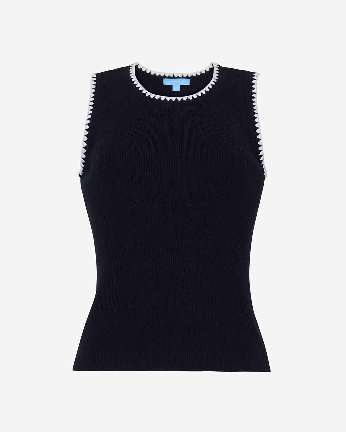 Draper James Belle Meade Black Sweater Tank in Print | Women's Knit Tops
