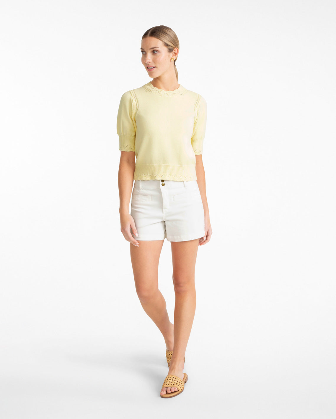 Draper James Yellow Spring Sweater in Flan