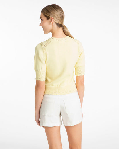 Draper James Yellow Spring Sweater in Flan